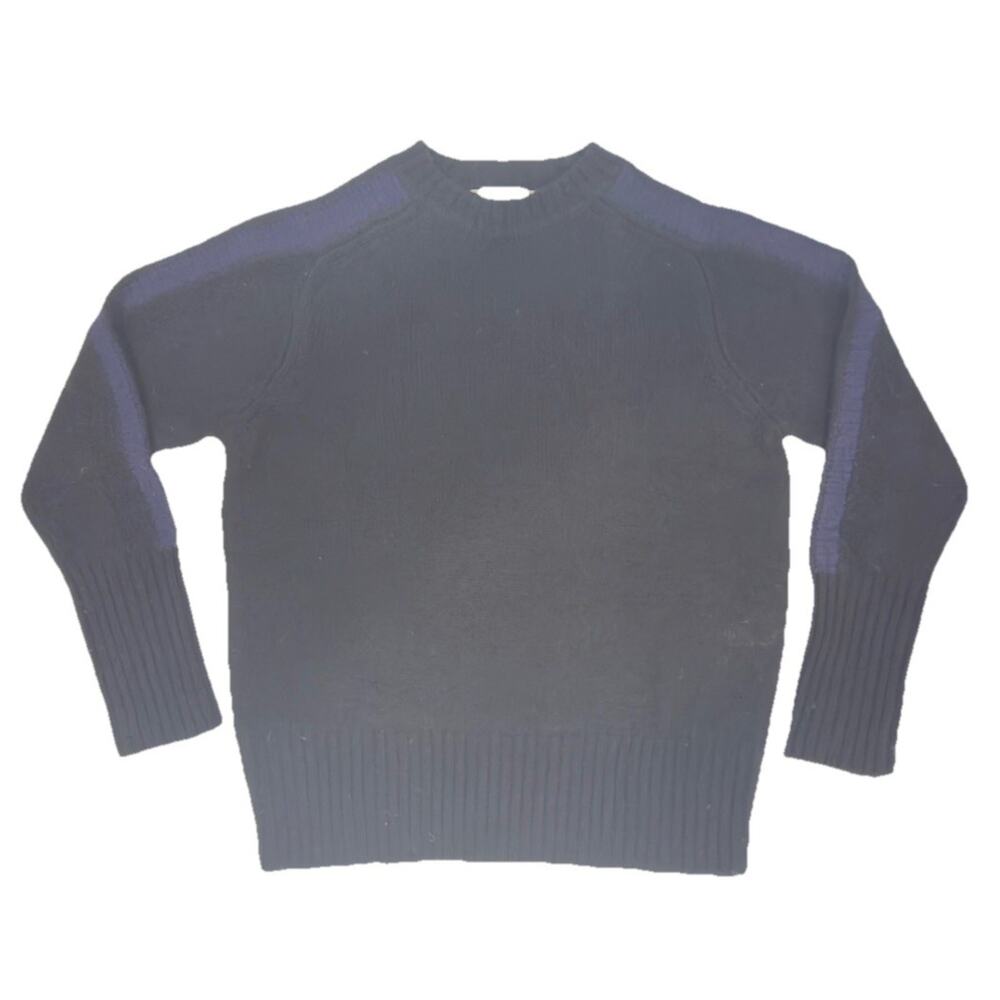 Random Identities Men’s Black Wool Bicolor Crewneck Sweater in Size L